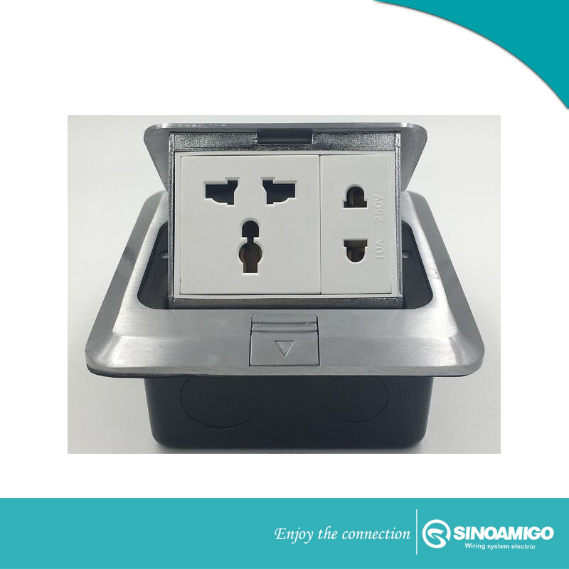Ổ cắm âm sàn sino amigo SPU-1SE mầu bạc chính hãng