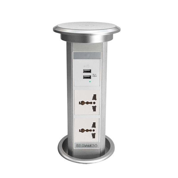 Ổ cắm điện âm bàn cao cấp SInoamigo SMT-2 mở nắp Bằng điện