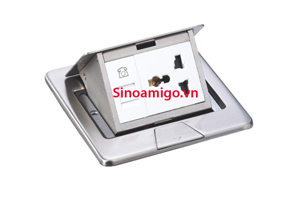 ổ cắm âm sàn sino amigo SPU-2S mầu bạc chính hãng