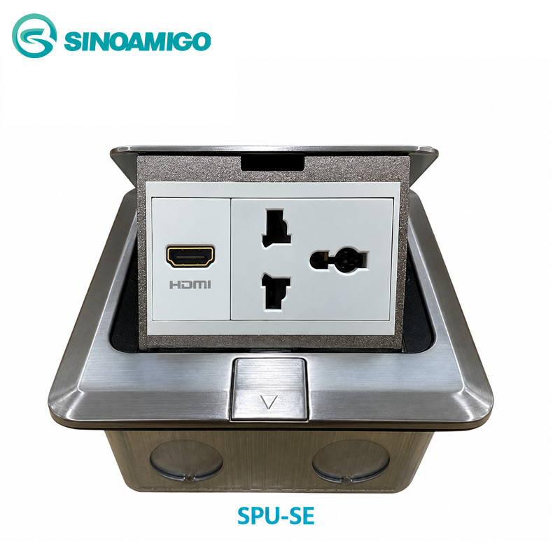Ổ cắm âm sàn sinoamigo SPU-1SE mầu bạc chính hãng