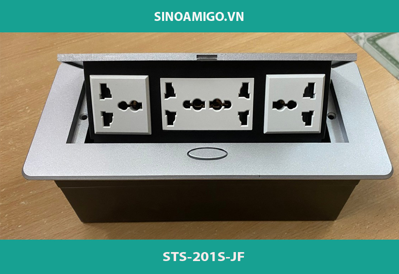 Hộp ổ điện âm bàn sinoamigo STS-201S-JF màu bạc