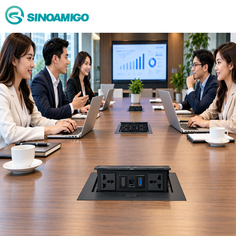 Hộp ổ cắm &acirc;m b&agrave;n cao cấp STS-212B ch&iacute;nh h&atilde;ng sinoamigo