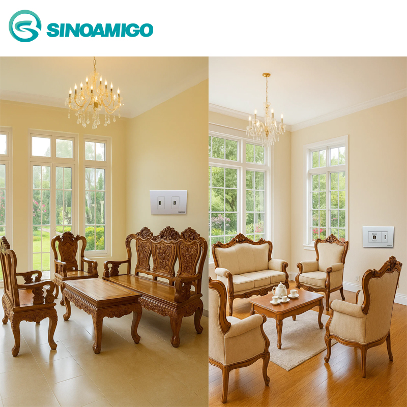 Hạt Ổ cắm sạc cổng USB 5V-2A Premium P21-C2A chính hãng sinoamigo