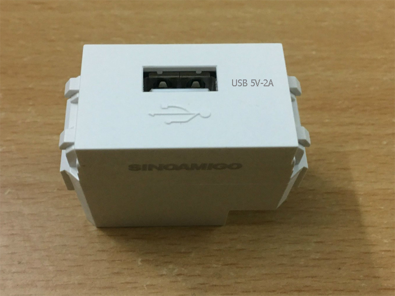 Hạt Ổ cắm sạc cổng USB 5V-2A Premium P21-C2A chính hãng sinoamigo