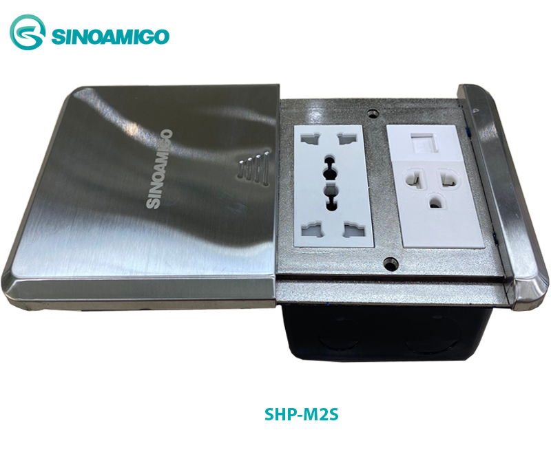 Hộp ổ cắm âm sàn loại nắp trượt SINOAMIGO SHP-M2S