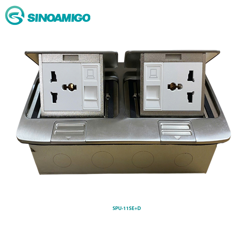 Ổ Cắm Điện &Acirc;m S&agrave;n Sinoamigo SPU-11SE+D  Giải Ph&aacute;p Cấp Nguồn V&agrave; Kết Nối Mạng Chuy&ecirc;n Nghiệp Ổ cắm điện &acirc;m s&agrave;n Sinoamigo SPU-11SE+B l&agrave; d&ograve;ng ổ cắm &acirc;m s&agrave;