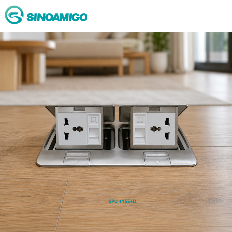 Ổ Cắm Điện &Acirc;m S&agrave;n Sinoamigo SPU-11SE+D  Giải Ph&aacute;p Cấp Nguồn V&agrave; Kết Nối Mạng Chuy&ecirc;n Nghiệp Ổ cắm điện &acirc;m s&agrave;n Sinoamigo SPU-11SE+B l&agrave; d&ograve;ng ổ cắm &acirc;m s&agrave;