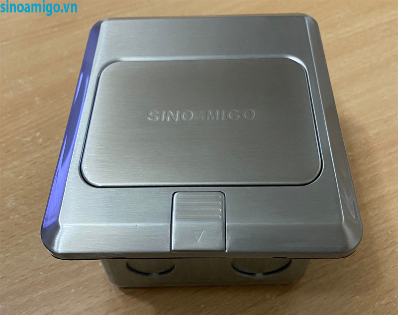 Hộp ổ cắm điện âm sàn sinoamigo SPU-1L+D màu bạc chính hãng
