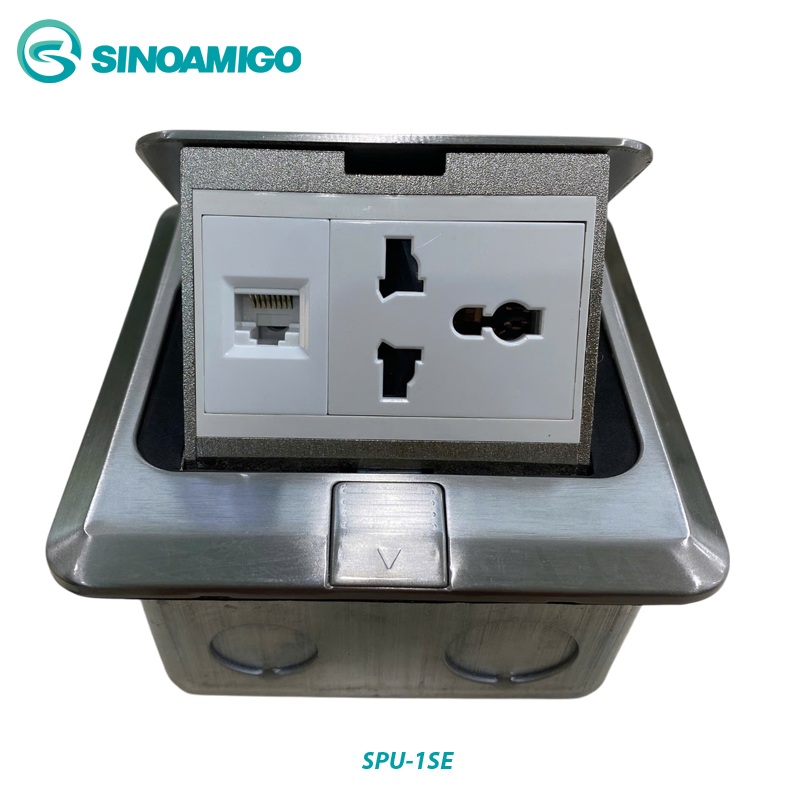 Ổ cắm &acirc;m s&agrave;n sinoamigo SPU-1SE mầu bạc ch&iacute;nh h&atilde;ng