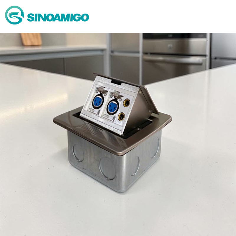 Ổ cắm điện âm sàn sino amigo SPU-3S mầu bạc