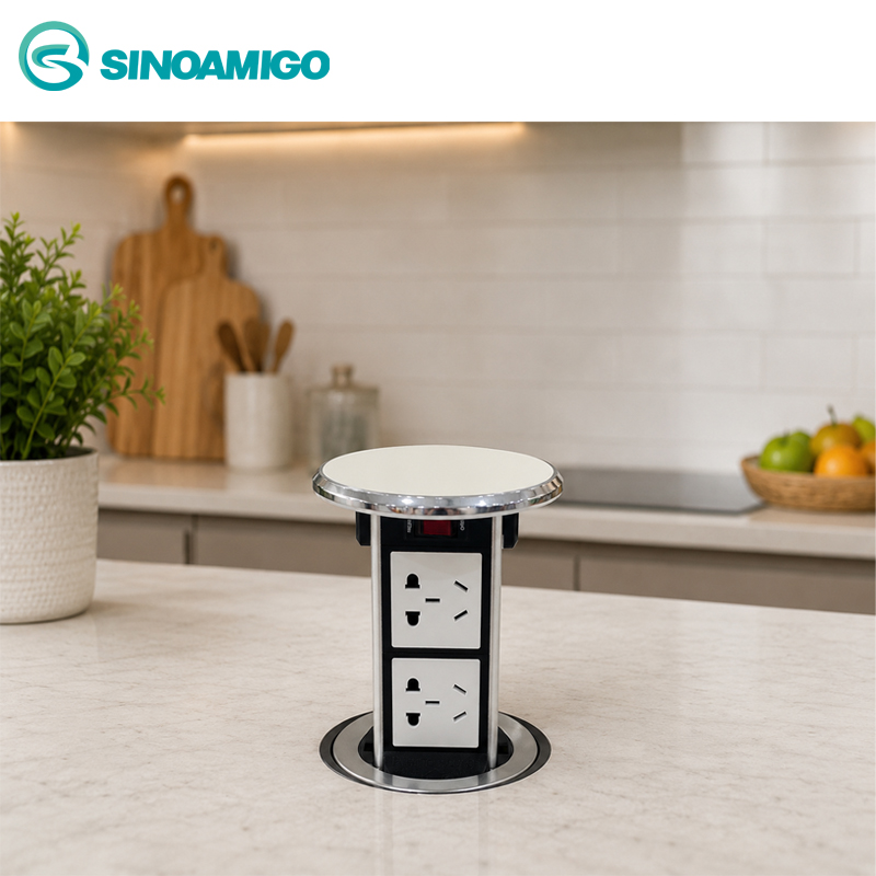 Hộp ổ cắm điện âm bàn đảo sinoamigo STP-1SW-2 màu vàng