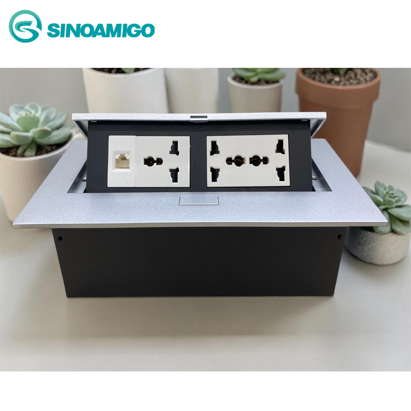 Hộp ổ điện âm bàn cao cấp sinoamigo STS-212GST-2 chính hãng