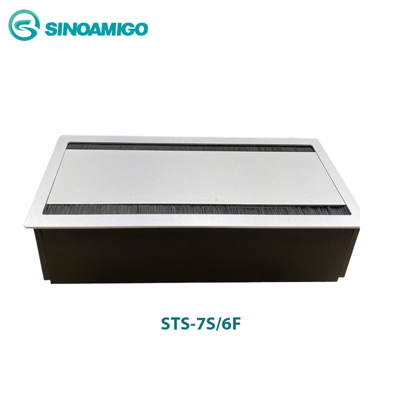 Hộp ổ điện &acirc;m b&agrave;n sinoamigo STS-7S/6F gồm 12 moduels lật hai b&ecirc;n h&agrave;ng c&acirc;o cấp th&iacute;ch hợp cho ph&ograve;ng họp lớn
