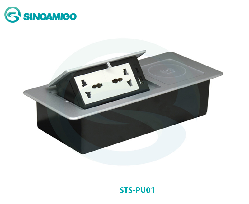 Hộp ổ điện âm bàn cao cấp sinoamigo STS-PU01S/Qi