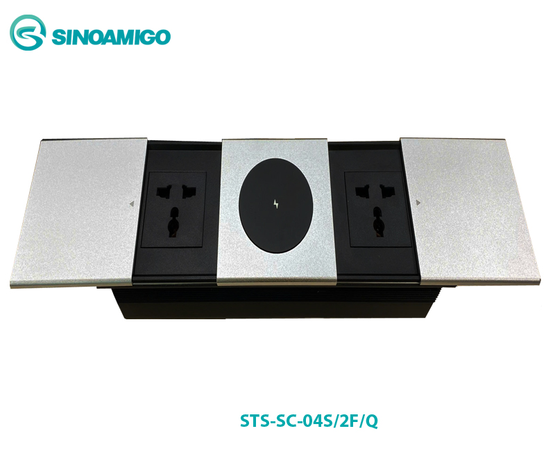 Hộp ổ điện âm bàn Nắp trượt cao cấp sinoamigo STS-SC-04S/2F/Q