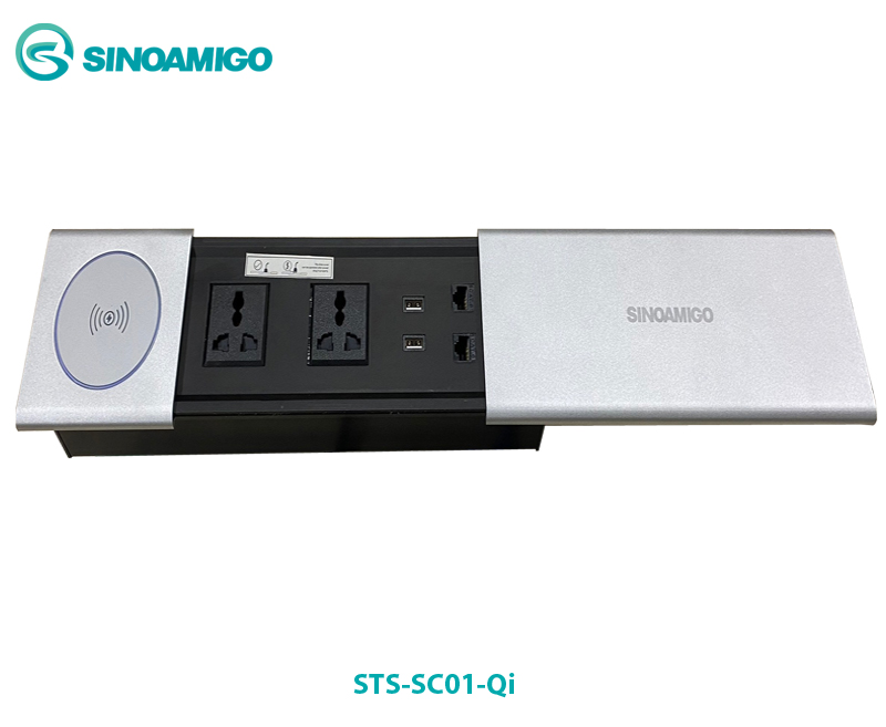Hộp Ổ cắm âm bàn cao cấp sinoamigo STS-SC01-Qi chính hãng