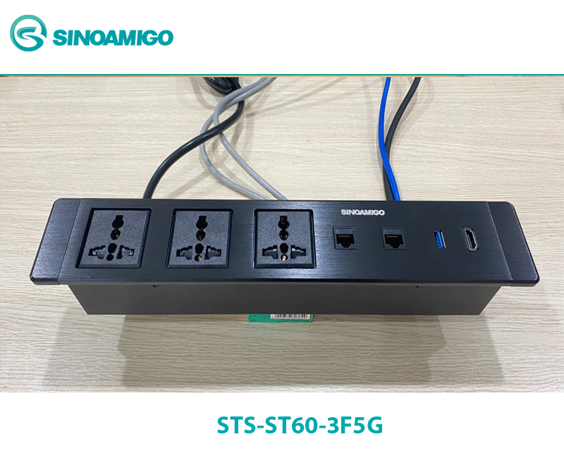 Hộp ổ điện âm bàn cao cấp sinoamigo STS-ST60-3F5G chính hãng