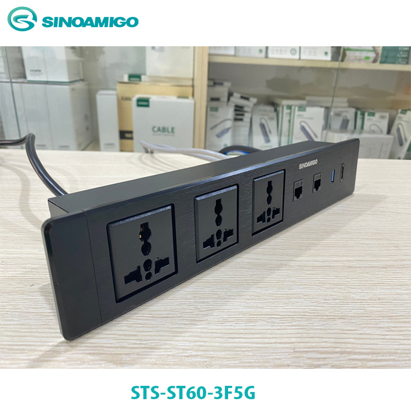 Hộp ổ điện âm bàn cao cấp sinoamigo STS-ST60-3F5G chính hãng