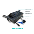 Hộp ổ điện âm bàn đa năng Sinoamigo STS-201GST-B màu đen cao cấp