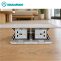 Hộp ổ điện âm sàn đôi cao cấp sinoamigo SPU-11SE+D màu bạc chất liệu thép không gỉ