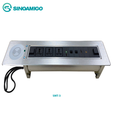 Hộp ổ cắm điện âm bàn cao cấp sinoamigo SMT-3 mở nắp bằng điện