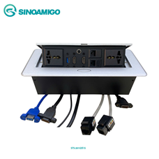 Hộp ổ cắm điện âm bàn sinoamigo STS-201GST-S màu bạc chính  hãng cao cấp