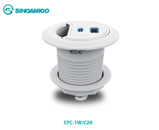 Hộp Ổ cắm sạc âm bàn sinoamigo STC-1W/C20 cao cấp tiện dụng cho chiếc bàn của bạn