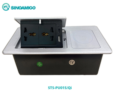 Hộp ổ điện âm bàn cao cấp sinoamigo STS-PU01S/Qi màu bạc