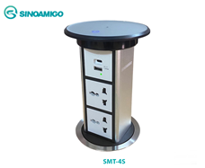 Hộp ổ điện âm bàn đảo cao cao cấp sinoamigo SMT-4S  tích hợp sạc không dây mở nắp cảm ứng