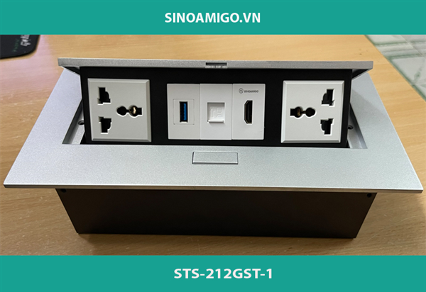 Hộp ổ điện âm bàn sinoamigo STS-212GST-1 cao cấp chính hãng với 5 thiết bị gồm những biến thể sau