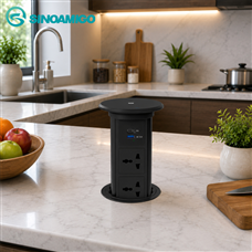 Ổ Cắm Điện Âm Bàn Đảo SMT-6B Màu đen - Giải Pháp Cấp Nguồn Thông Minh Cho Không Gian Hiện Đại