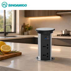 Ổ Cắm Điện Âm Bàn Đảo SMT-6S Màu Bạc - Giải Pháp Cấp Nguồn Thông Minh Cho Không Gian Hiện Đại